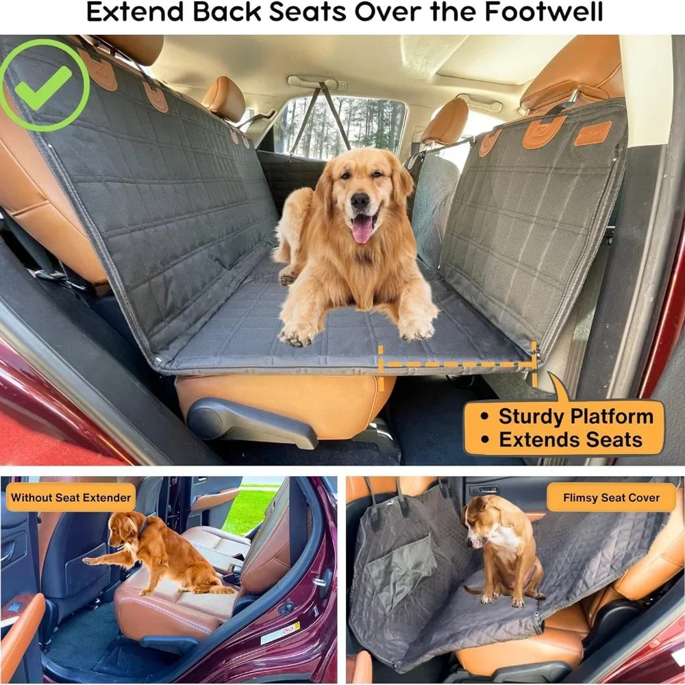 Dog Back Seat Extender - Waterproof Mesh Platform for Cars, Trucks, SUVs